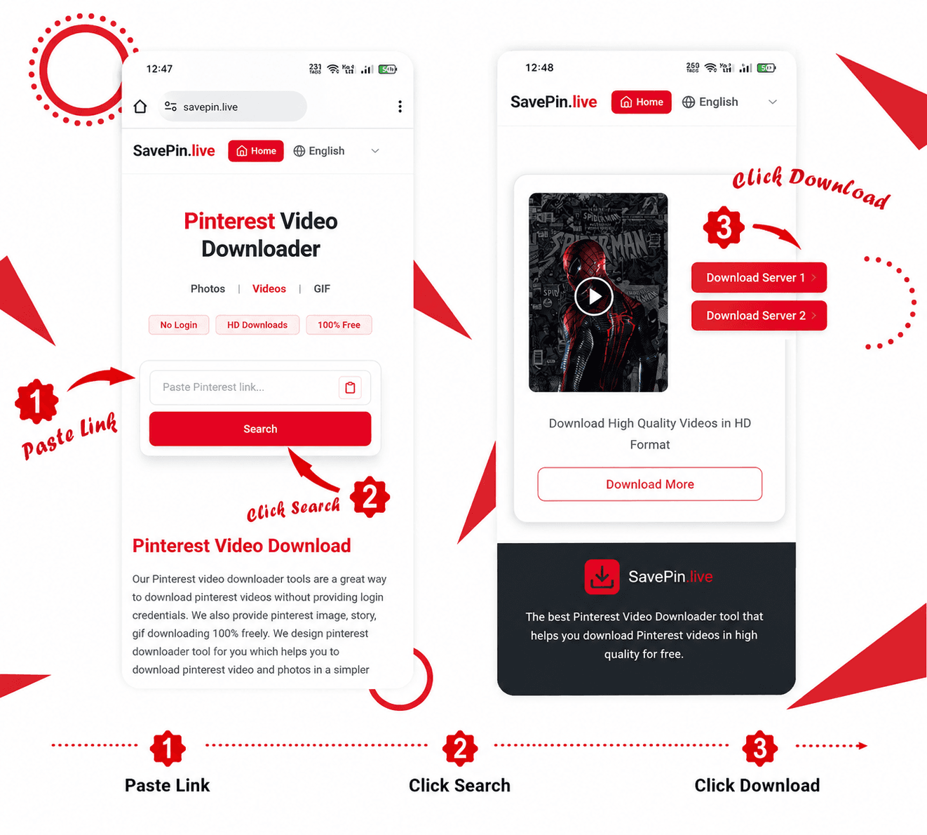 How to Download Pinterest Video steps diagram